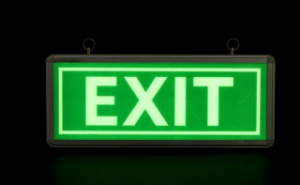 Đèn exit thoát hiểm dạ quang viền hợp kim nhôm tại Thuận An